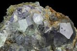 Purple-Green Fluorite Crystals with Quartz - China #98765-3